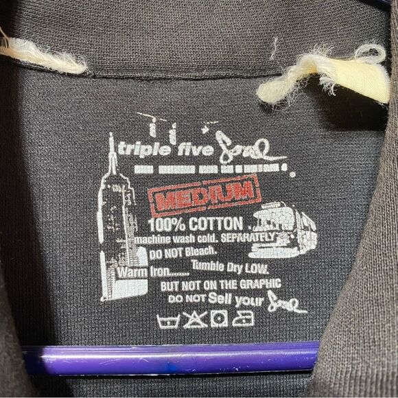 Triple Five Soul- Black Full Zip 100% Cotton Jacket- Sz. M - Picture 9 of 9